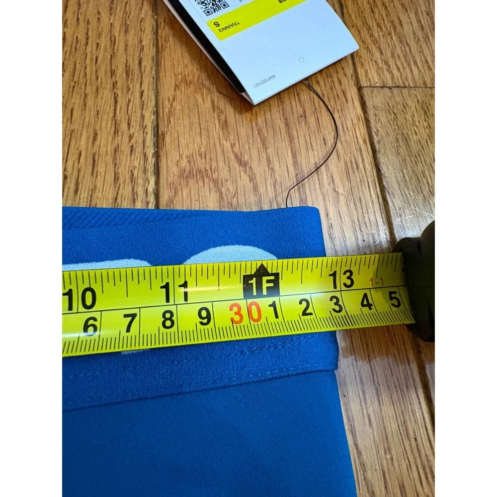 New Nike Pro Women's Blue Training Shorts Mid Rise 3 Inch Length Size S
